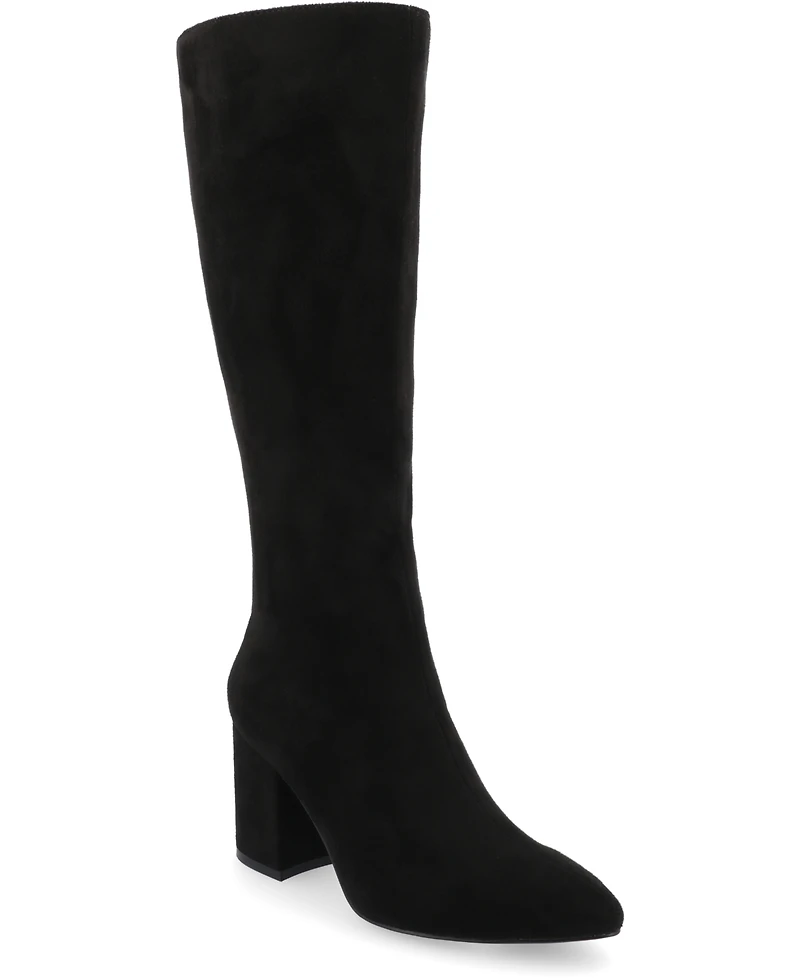 Journee Collection Women's Ameylia Wide Width Block Heel Knee High Boots