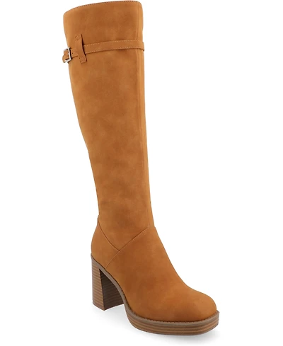 Journee Collection Women's Letice Wide Width Square Toe Platform Knee High Boots