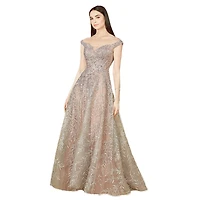 Lara Women's Elegant Off Shoulder Lace Ballgown
