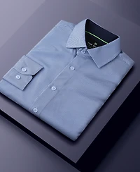 Tom Baine Men's Performance Stretch Mini Plaid Button Down Dress Shirt