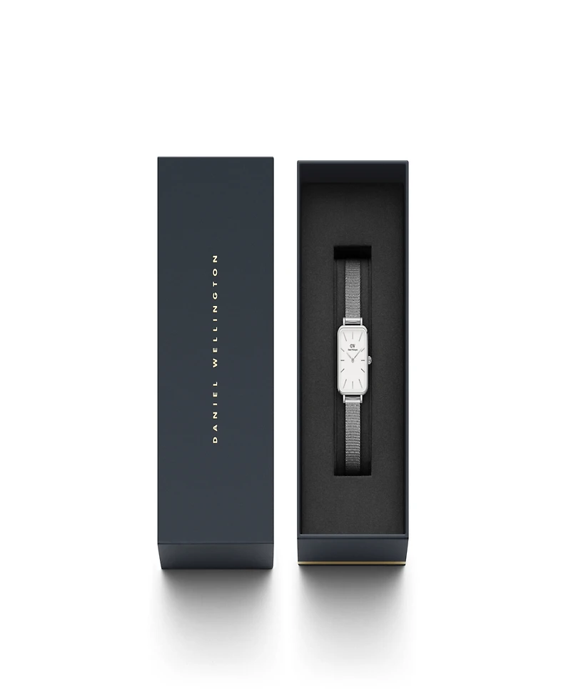 Daniel Wellington Women's Quadro Sterling Silver-Tone Stainless Steel Watch 20 x 26mm