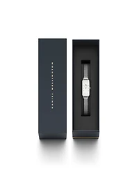 Daniel Wellington Women's Quadro Sterling Silver-Tone Stainless Steel Watch 20 x 26mm