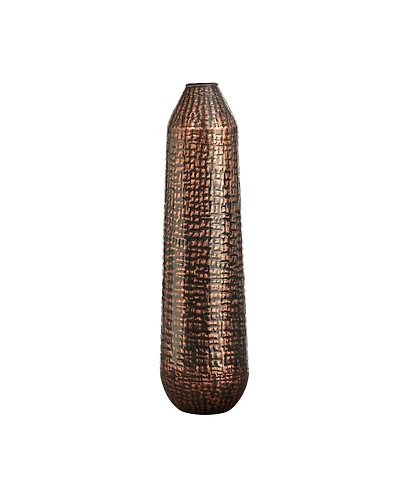 Nearly Natural 26" Tall Embossed Metal Tower Vase