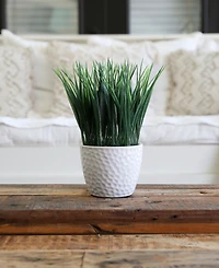 Nearly Natural 9" Artificial Grass Plant with Decorative Planter