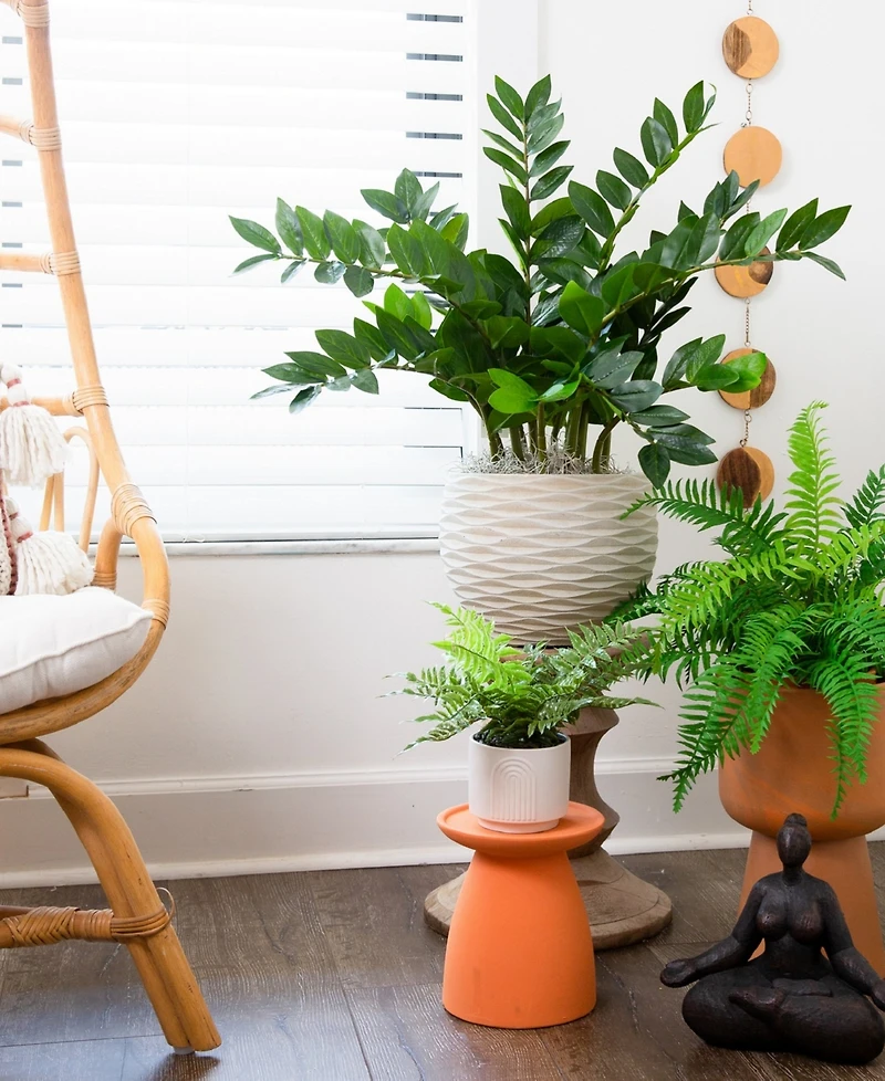 Nearly Natural 13" Artificial Boston Fern Plant with Decorative Planter