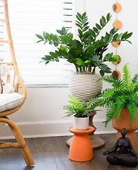 Nearly Natural 13" Artificial Boston Fern Plant with Decorative Planter