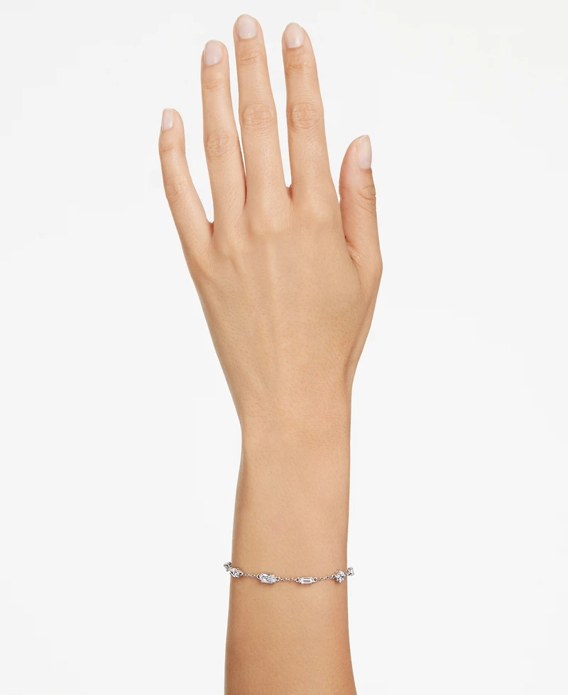 Swarovski Silver-Tone Mixed Crystal Station Flex Bracelet