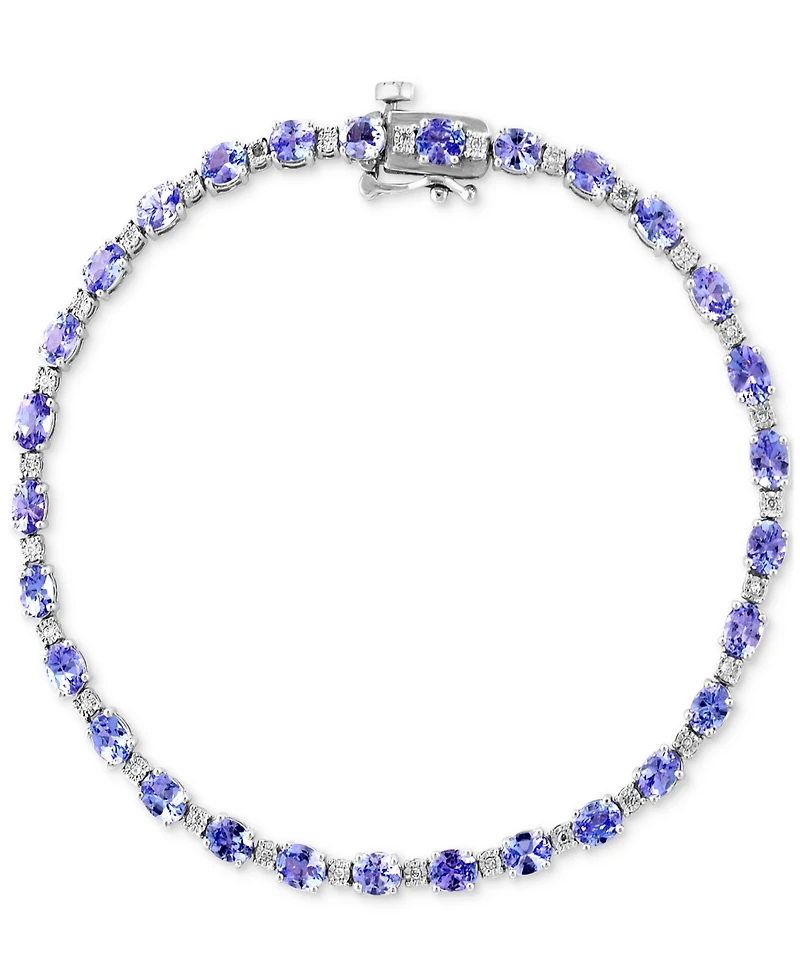 Effy Tanzanite (4-3/4 ct. t.w.) & Diamond (1/20 ct. t.w.) Link Bracelet in Sterling Silver