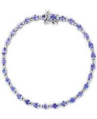 Effy Tanzanite (4-3/4 ct. t.w.) & Diamond (1/20 ct. t.w.) Link Bracelet in Sterling Silver