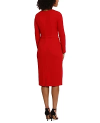 Maggy London Women's Scuba-Crepe Gathered Midi Dress