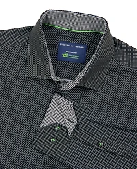 Society of Threads Men's Regular Fit Non-Iron Dot Print Performance Dress Shirt