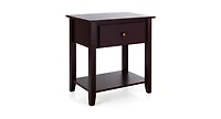 Nightstand with Drawer and Open Shelf for Bedroom or Living Room Storage
