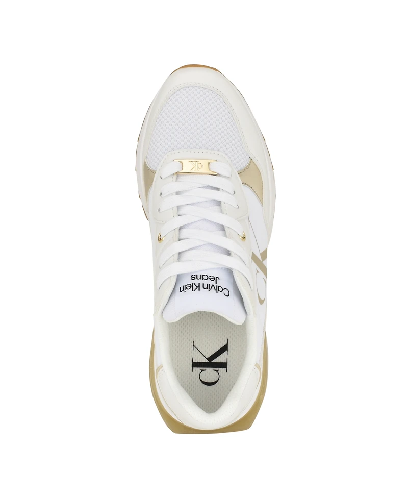 Calvin Klein Women's Magalee Casual Logo Lace-Up Sneakers - White