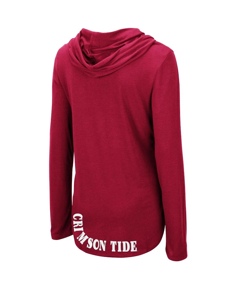 Women's Colosseum Crimson Alabama Tide My Lover Lightweight Hooded Long Sleeve T-shirt