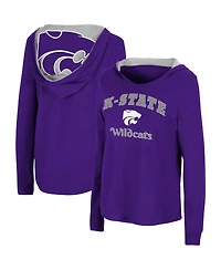 Women's Colosseum Purple Kansas State Wildcats Catalina Hoodie Long Sleeve T-shirt