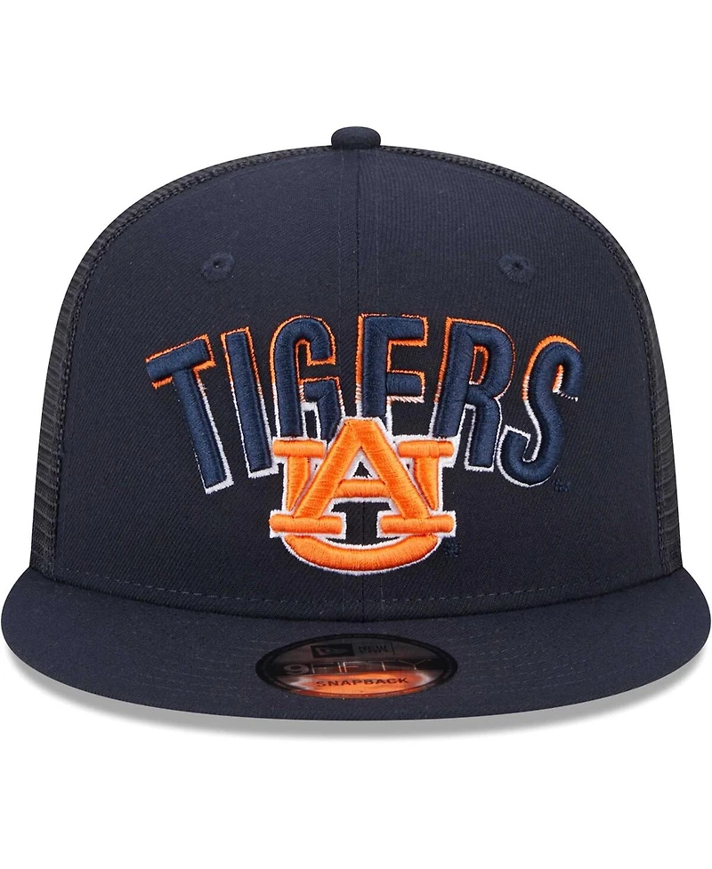 Men's New Era Navy Auburn Tigers Grade Trucker 9FIFTY Snapback Hat