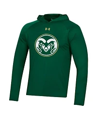 Men's Under Armour Green Colorado State Rams School Logo Raglan Long Sleeve Hoodie Performance T-shirt