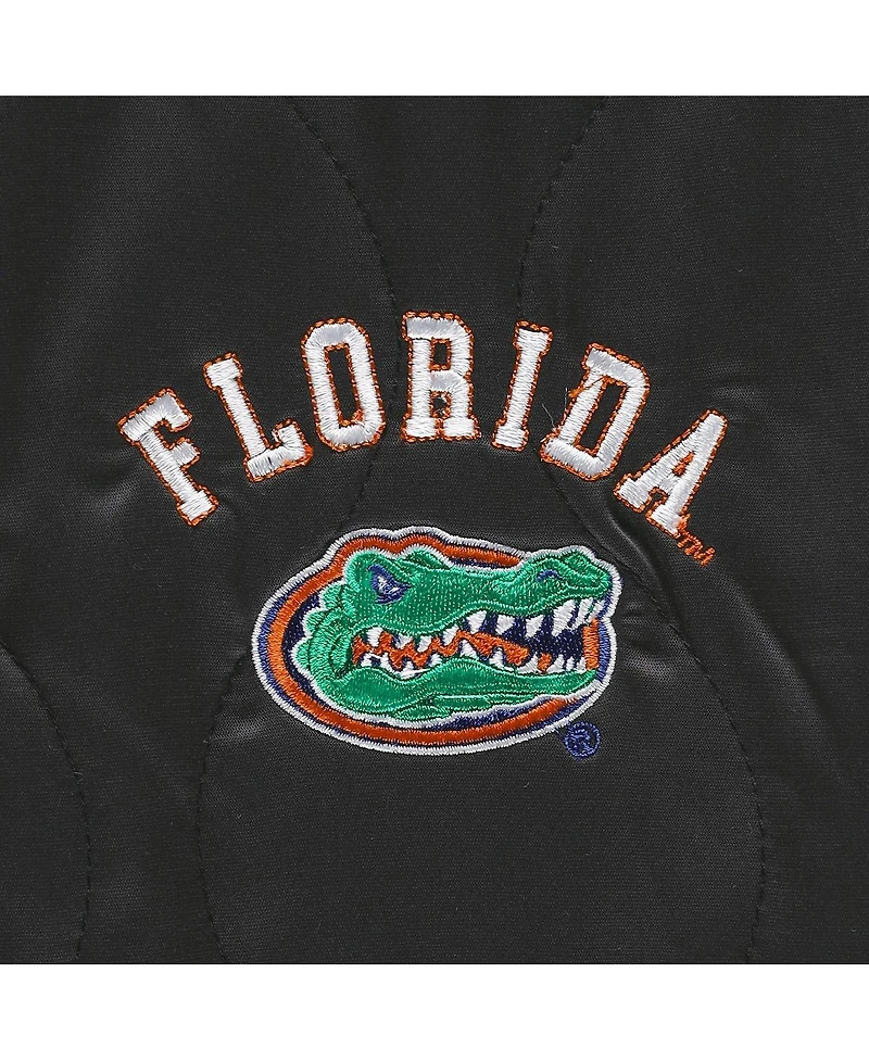 Women's Gameday Couture Black Florida Gators Headliner Full-Snap Hooded Puffer Vest