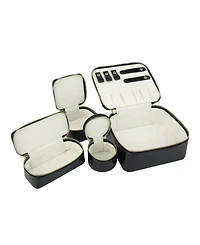 Mele & Co Bento Box Travel Jewelry Case Nesting Mini-Cases in Leather