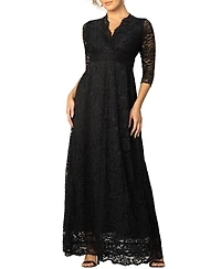 Kiyonna Women's Maria Lace A-Line Evening Gown with Pockets