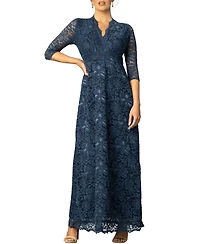 Kiyonna Women's Maria Lace A-Line Evening Gown with Pockets