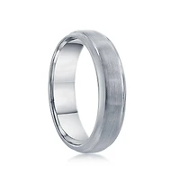 Brushed & Polished 6mm Tungsten Ring