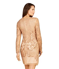 Women's Lara - Long Sleeve Beaded Cocktail Dress