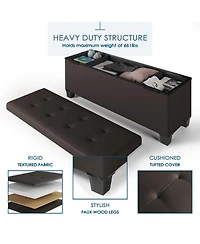 Nestl Inch Ottoman Storage Bench with Storage Bins