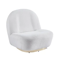 Simplie Fun Modern Velvet Swivel Accent Chair, Swivel Barrel Chair With Finish Stainless Steel Base