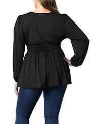 Women's Plus Leah Long Sleeve Tunic Top