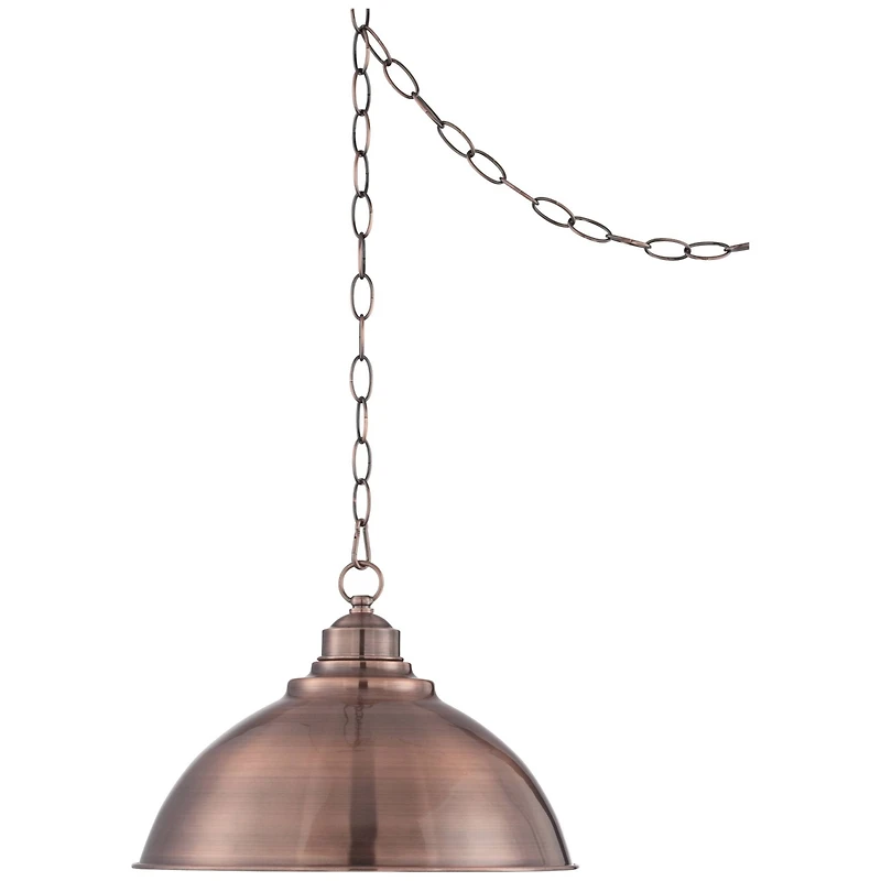 Southton Copper Swag Pendant Lighting Fixture 13.25" Wide Farmhouse Industrial Rustic Dome Shade for Dining Room Living House Home Foyer Kitchen