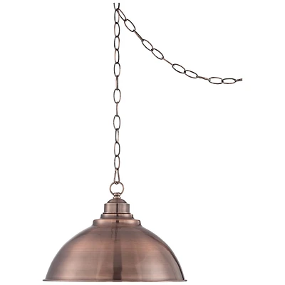 Southton Copper Swag Pendant Lighting Fixture 13.25" Wide Farmhouse Industrial Rustic Dome Shade for Dining Room Living House Home Foyer Kitchen