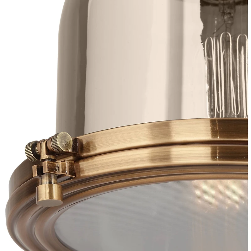 Possini Euro Design Elida Brass Mini Pendant Light 11" Wide Modern Chrome Glass Bell Jar Shade for Dining Room House Foyer Kitchen Island Entrywa