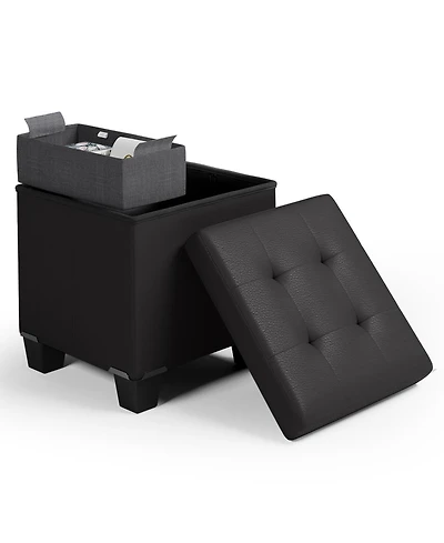 Nestl Inch Ottoman Storage Bench with Bins