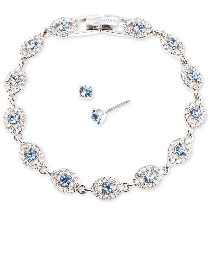 Givenchy 2-Pc. Set Stone & Crystal Link Bracelet & Crystal Stud Earrings