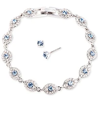 Givenchy 2-Pc. Set Stone & Crystal Link Bracelet & Crystal Stud Earrings