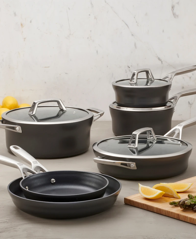 Zwilling Motion 10-Piece Aluminum Hard Anodized Nonstick Cookware Set