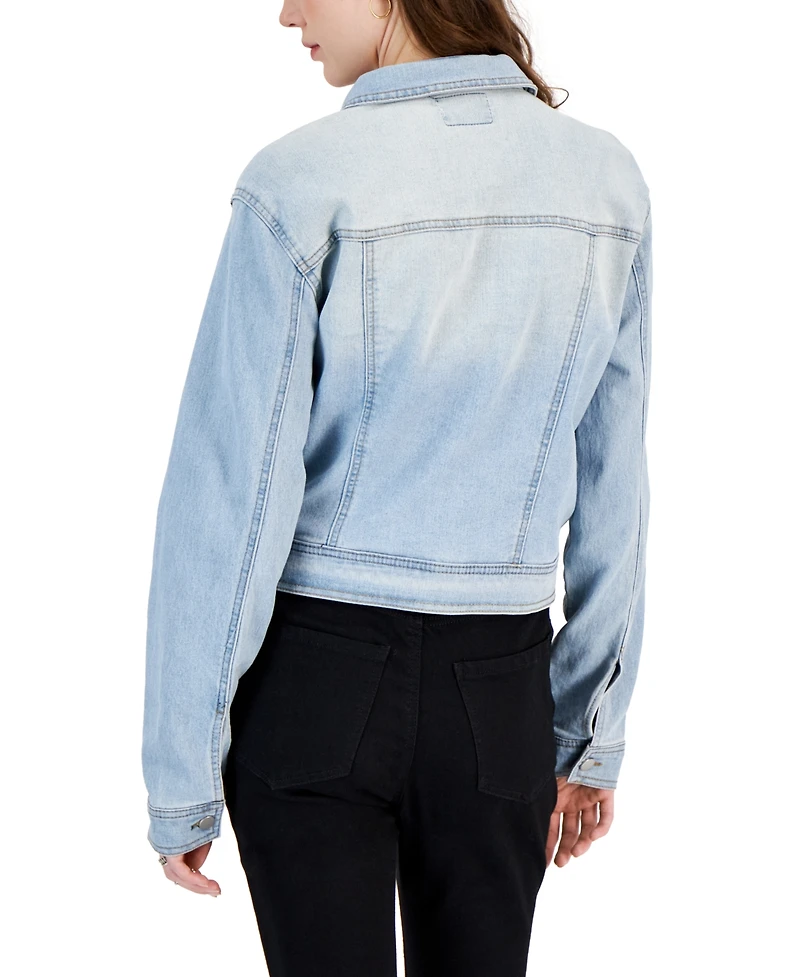 Tinseltown Juniors' Long-Sleeve Denim Trucker Jacket
