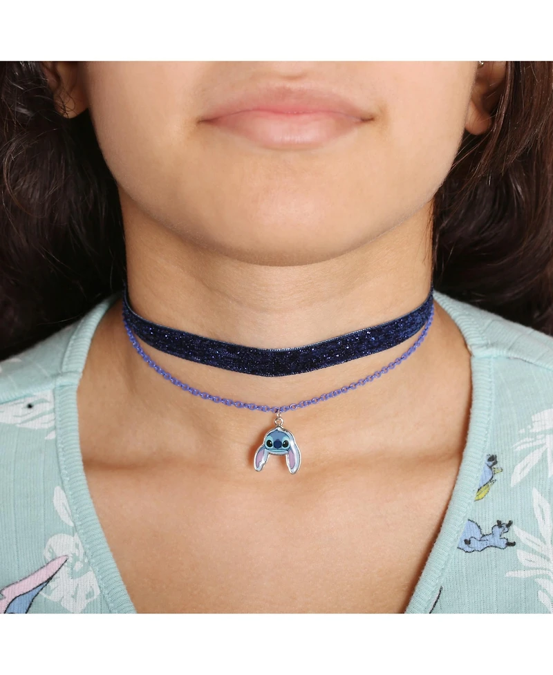 Disney Lilo & Stitch Necklace Trio - 3-Piece Choker Necklace Set with 1 Stretch Necklace and 2 12"+3" Necklaces