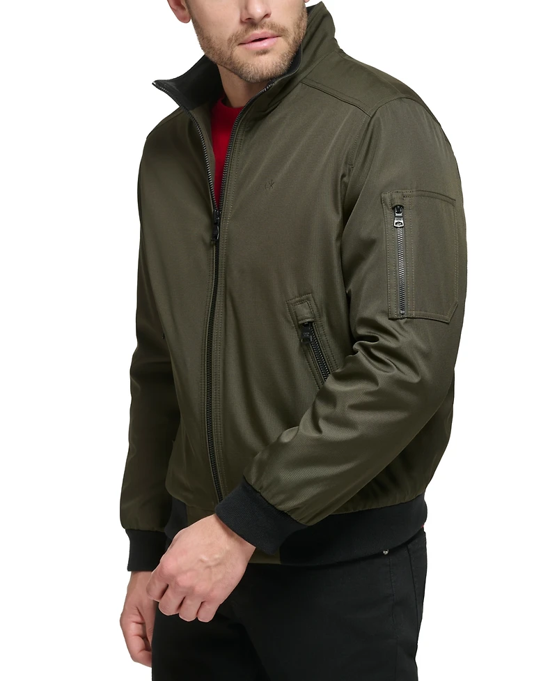 Calvin Klein Men's Classic Zip-Front Ripstop Bomber Jacket