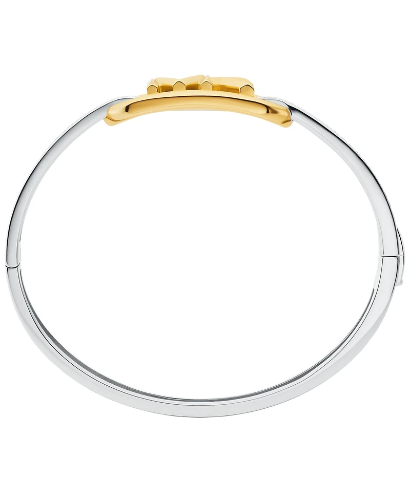 Michael Kors Two-Tone Sterling Silver Pave Empire Link Bangle