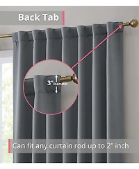 Hlc.me Hamilton 100% Complete Blackout Lined with Heavy Double Layer Thermal Insulated Energy Smart Rod Pocket Back Tab Window Curtains