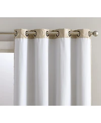 Hlc.me Versailles Lattice Flocked 100% Complete Blackout Thermal Insulated Window Curtain Grommet Panels, Energy Savings & Soundproof