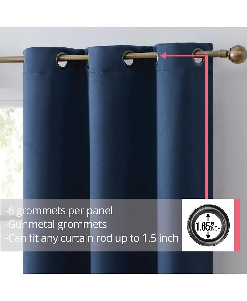 Hlc.me Laurance Full Shaded Blackout Curtains - Thermal Insulation Light Blocking Home Theater Grommet Window Drapery Basement Curtains