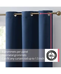 Hlc.me Laurance Full Shaded Blackout Curtains - Thermal Insulation Light Blocking Home Theater Grommet Window Drapery Basement Curtains