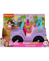 Fisher Price Little People Barbie Beach Cruiser Toy Car with Music 2 Figures for Toddlers