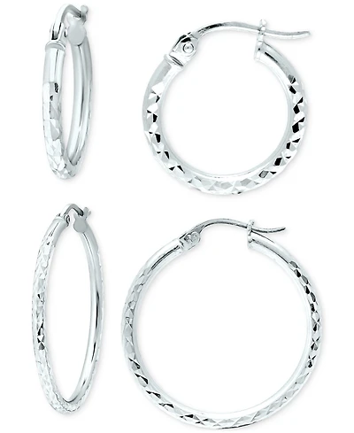 2-Pc. Set Textured Small Hoop Earrings, Created for Macy's