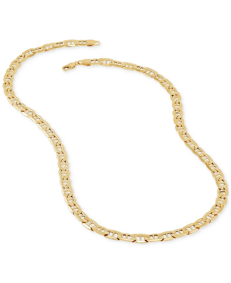 Lightweight Mariner Link Chain 24" Necklace in 10k Gold