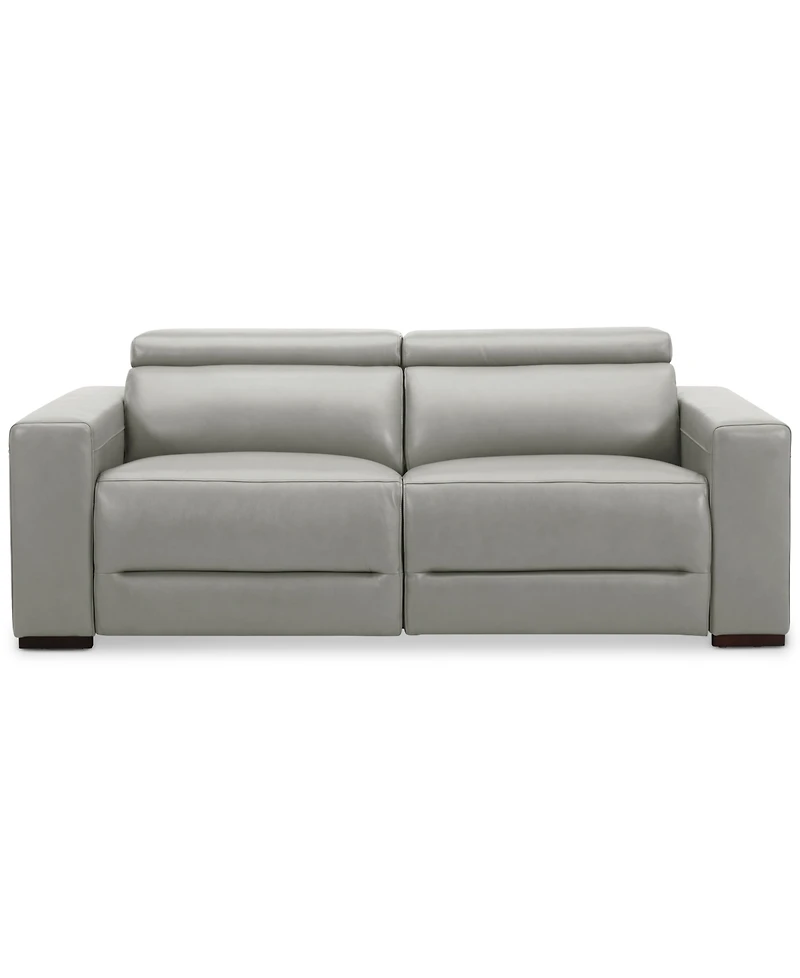 Nevio 82" 2-Pc. Leather Sectional with 2 Power Recliners and Headrests, Created For Macy's