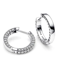 Pandora Timeless Pave Single-Row Hoop Earrings